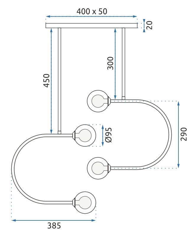 Lampa Wisząca Szklane Kule APP639-4CP Złota  7