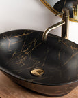 Umywalka nablatowa Rea Roma Black Marble Matt