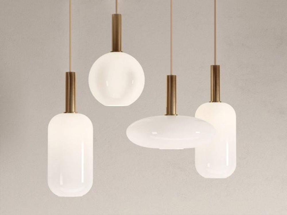Lampa Wisząca Tuba Szklana Mleczna  APP667-1CP Złota