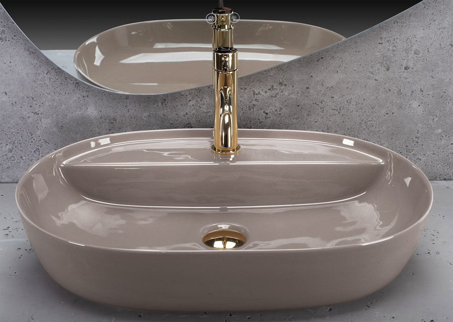 Umywalka REA Aura 61 Beige Shiny  3