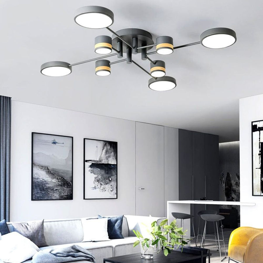 LAMPA SUFITOWA APP528-8C Szara
