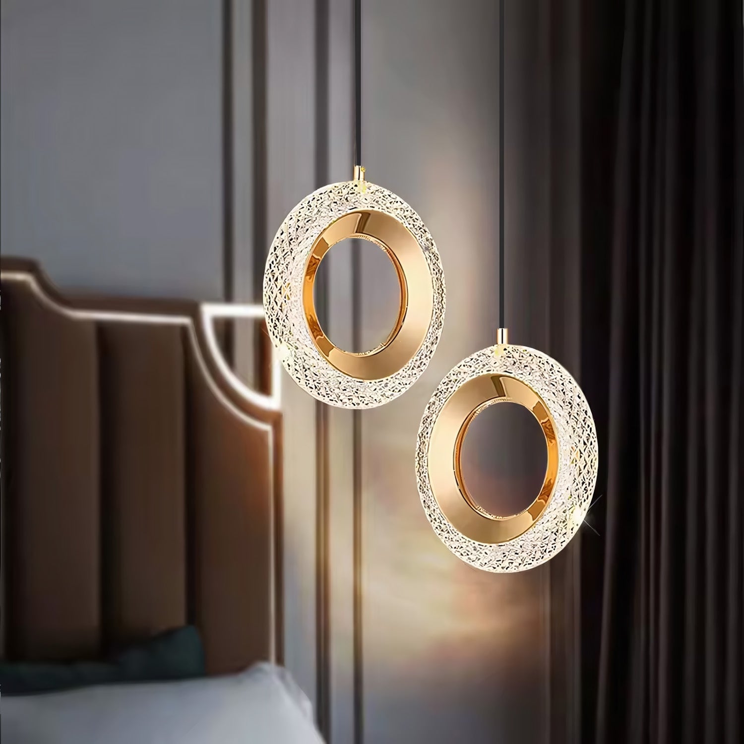 Lampa Wisząca Kryształowa Led G119-1cp Złota  2