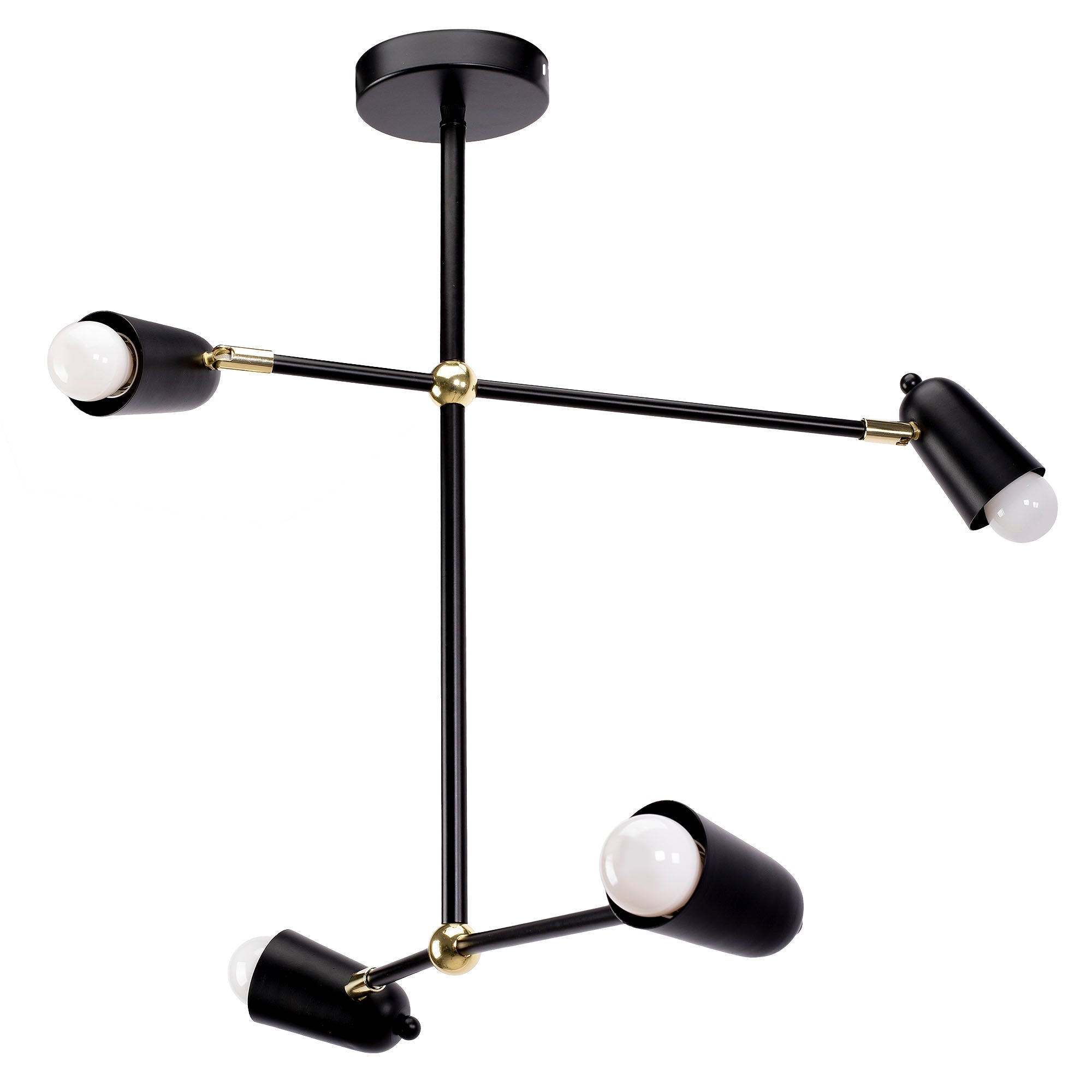 Lampa Wisząca 4-ramienna APP1708-4CP Czarna + Złoto  1