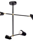 Lampa Wisząca 4-ramienna APP1708-4CP Czarna + Złoto  1