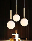 LAMPA WISZĄCA SZKLANA KULA G108-1W ZŁOTA E27  2