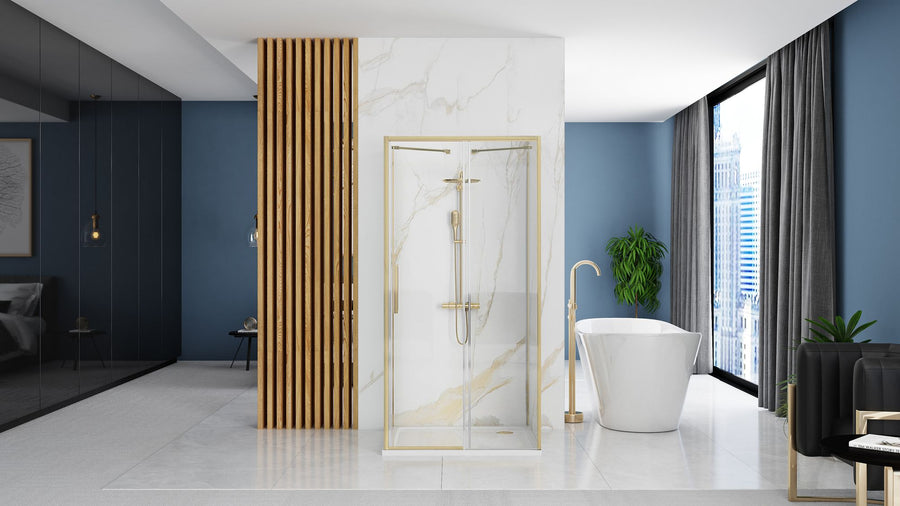 Kabina Prysznicowa Przyścienna Rapid Slide Brush Gold