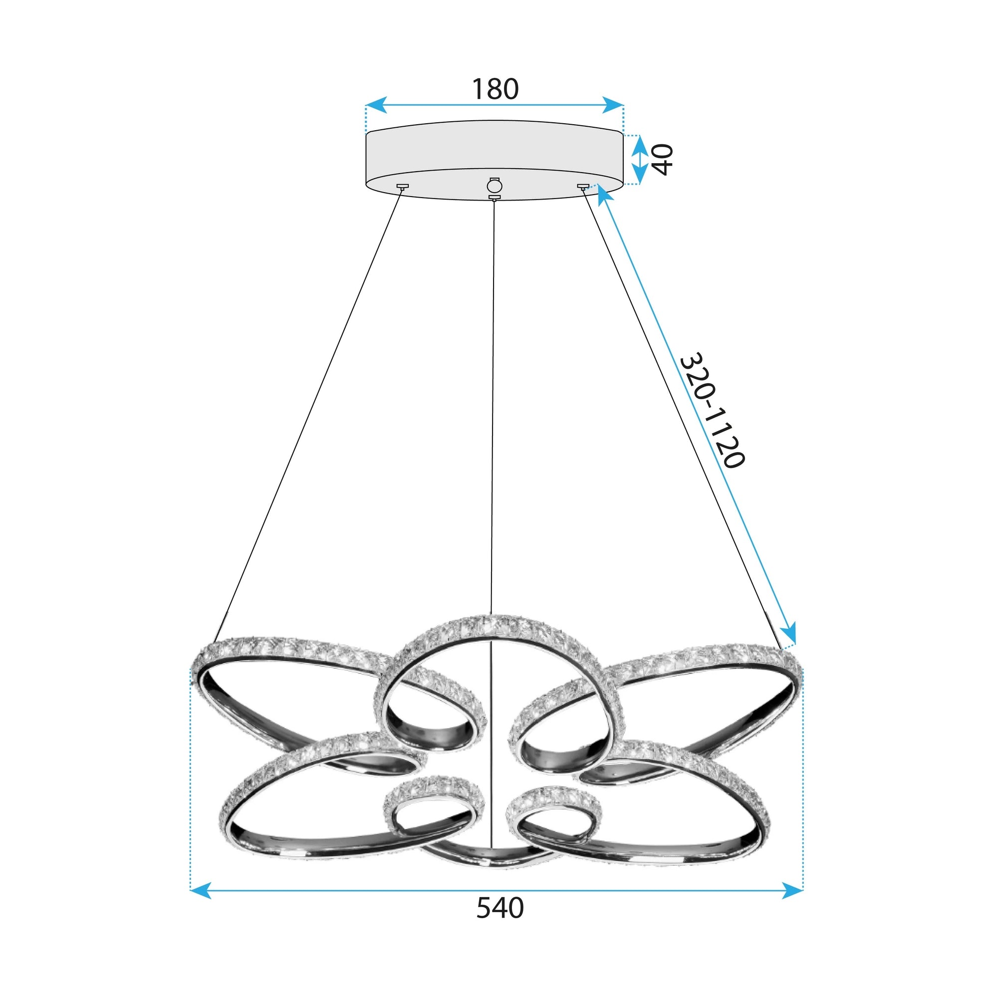 Lampa Wisząca Led G002-cp Chrom  7
