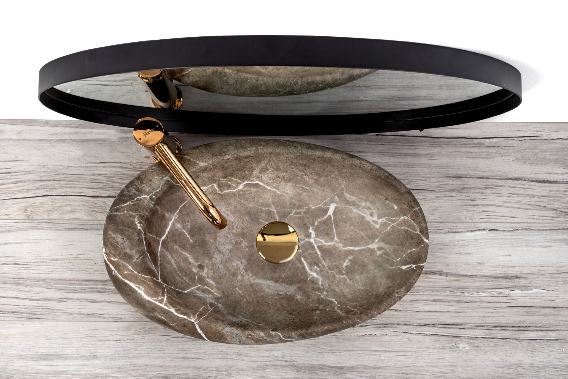 Umywalka nablatowa Rea Roxy B Stone NATURE