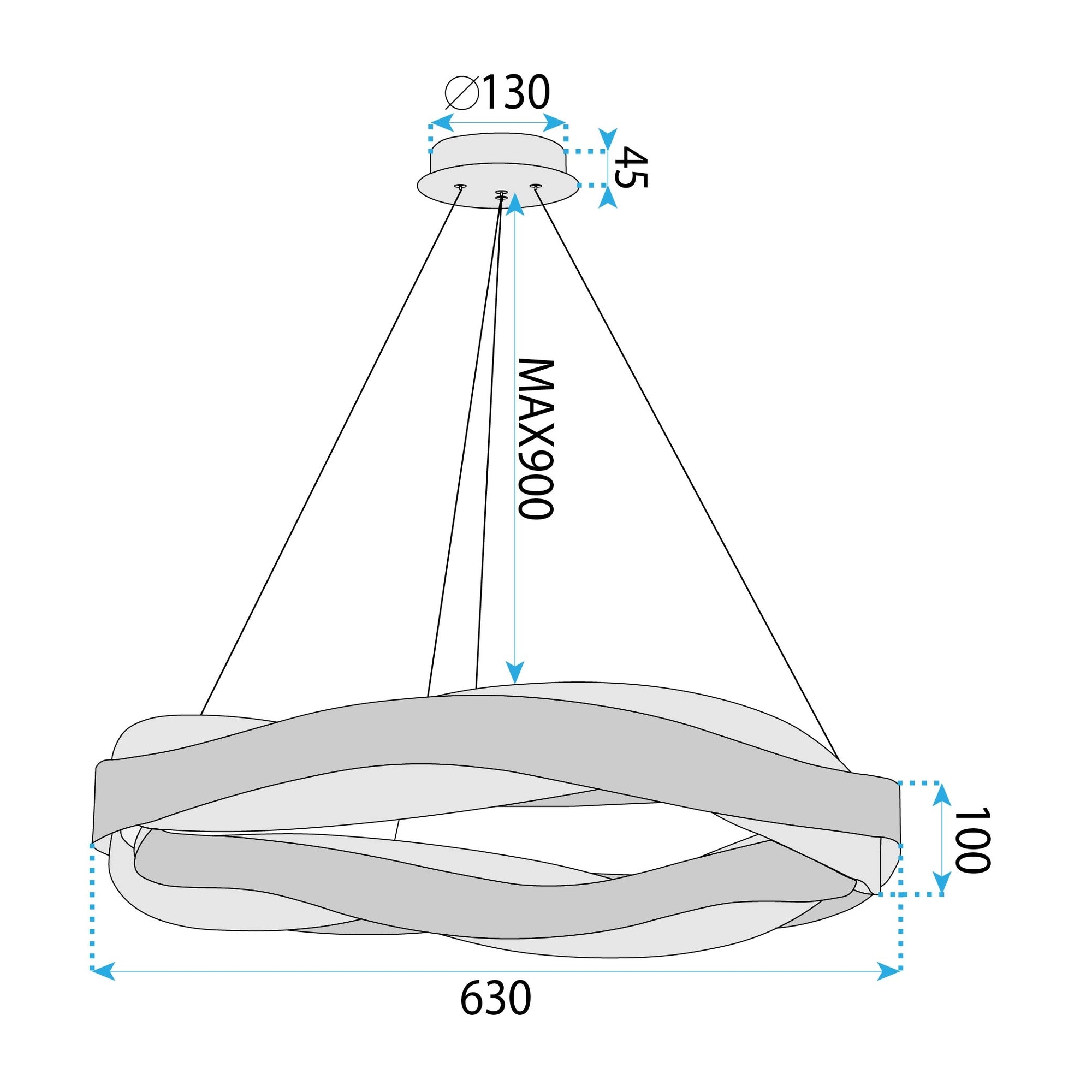 Lampa wisząca LED APP1802-CP Złota Szczotkowana + Pilot  9
