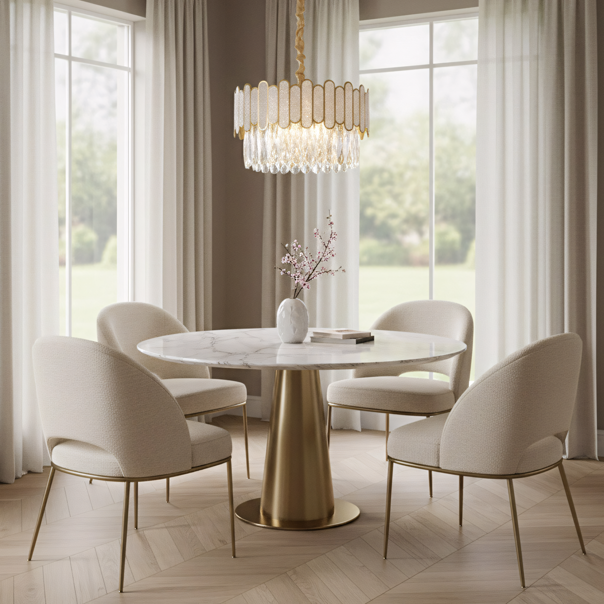 Lampa sufitowa wisząca APP1746-4CP 40 cm Złota  6