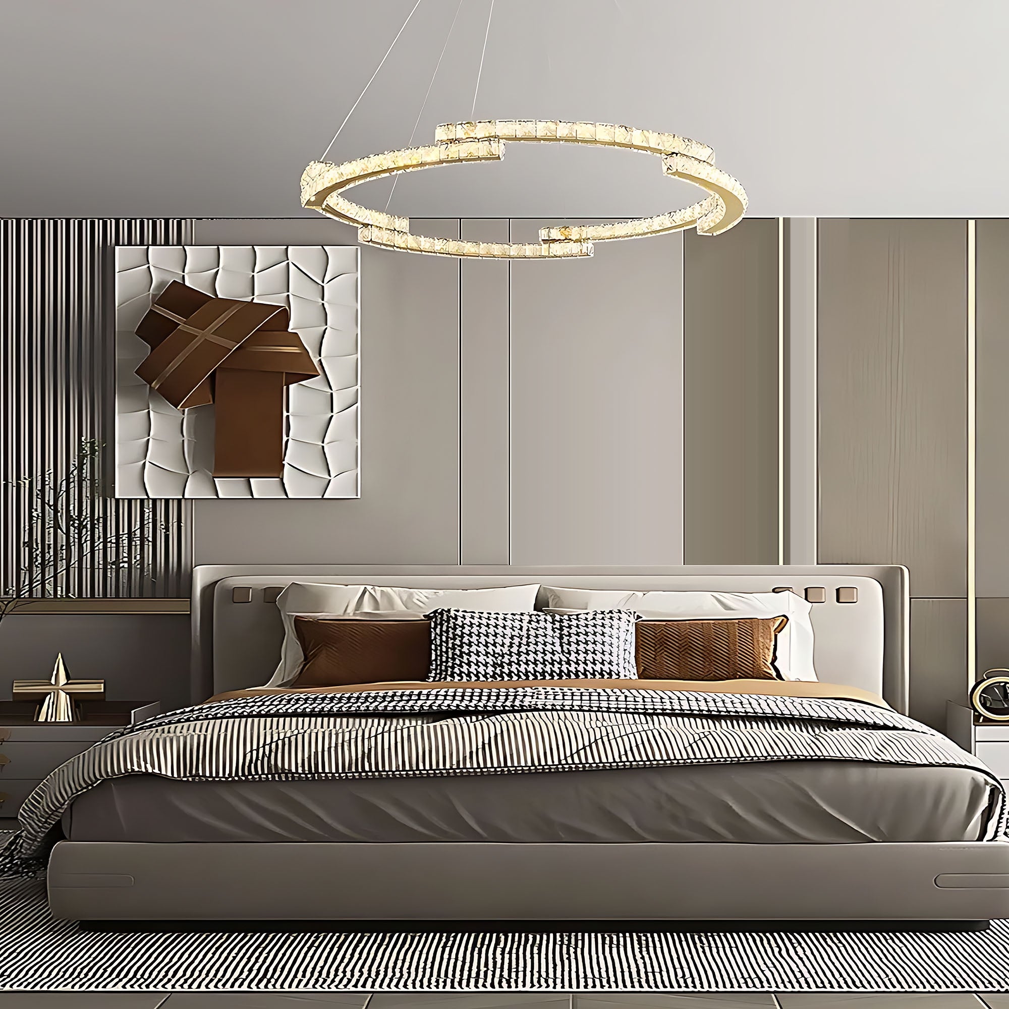 Lampa Sufitowa Wisząca Led App1771-cp Złota 60cm  7