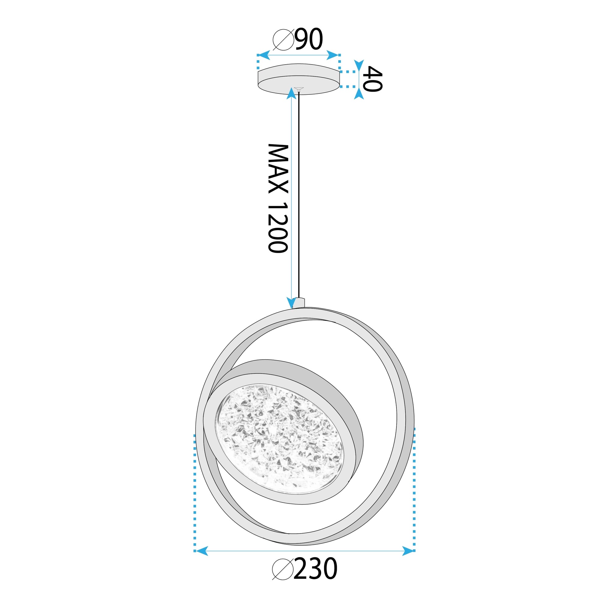 Lampa Wisząca Led Lhj106-1cp Jasne Różowe Złoto  7