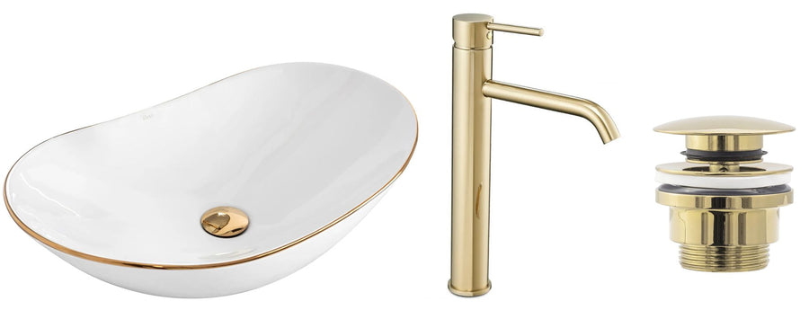 Zestaw Royal gold edge + bateria wysoka Lungo gold + korek uniwersalny złoty