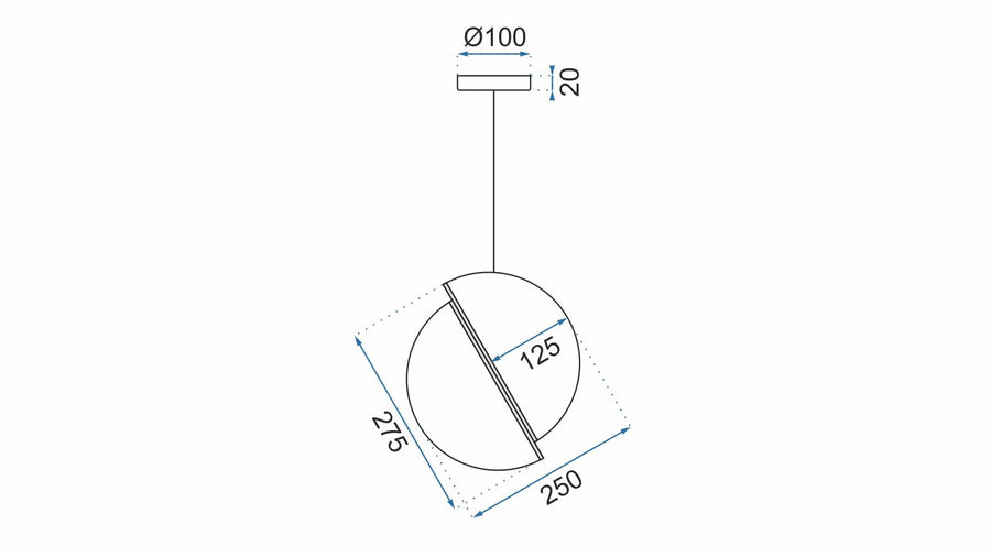 Lampa Sufitowa Wisząca Akrylowa Kula  APP481-1CP Biała