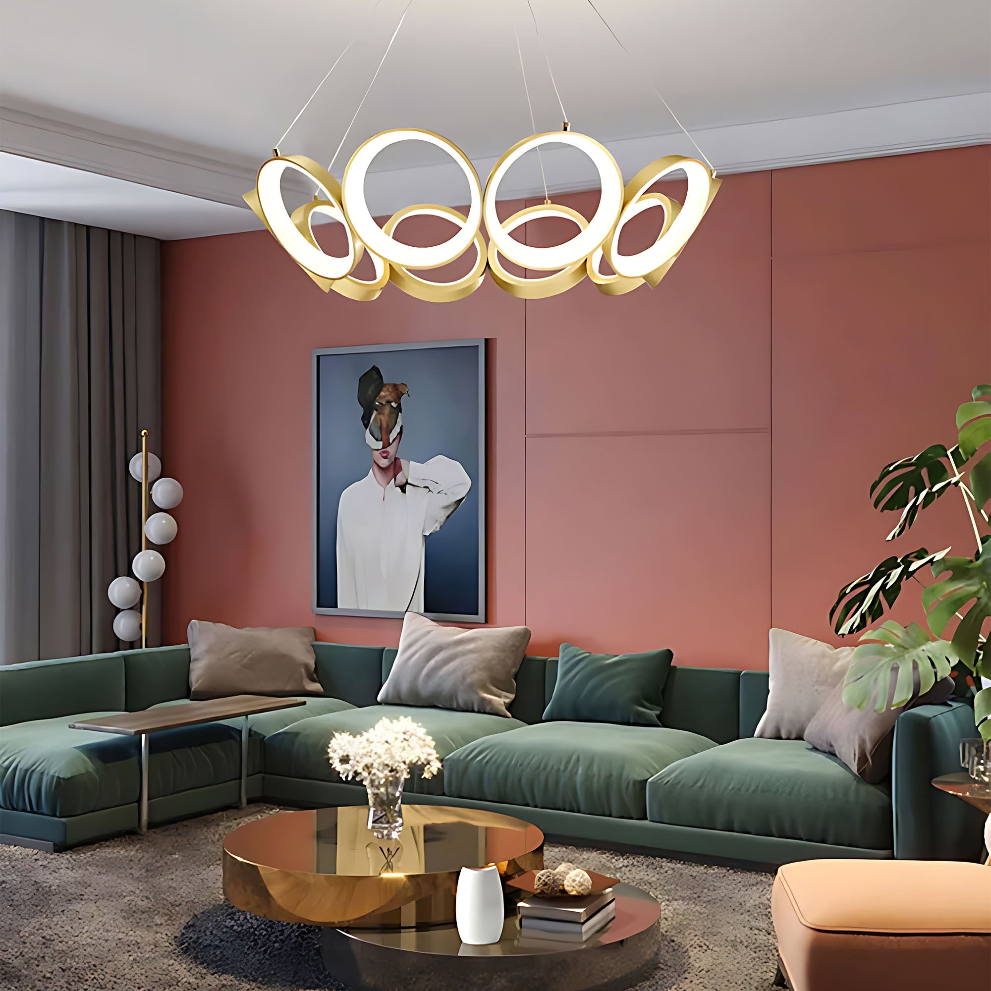 Lampa Wisząca Led App1800-cp Złota Szczotkowana  8