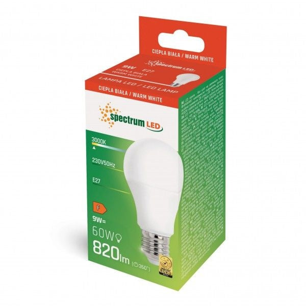 Żarówka Led Biały Ciepły E27 230v 9w Woj+14610  3