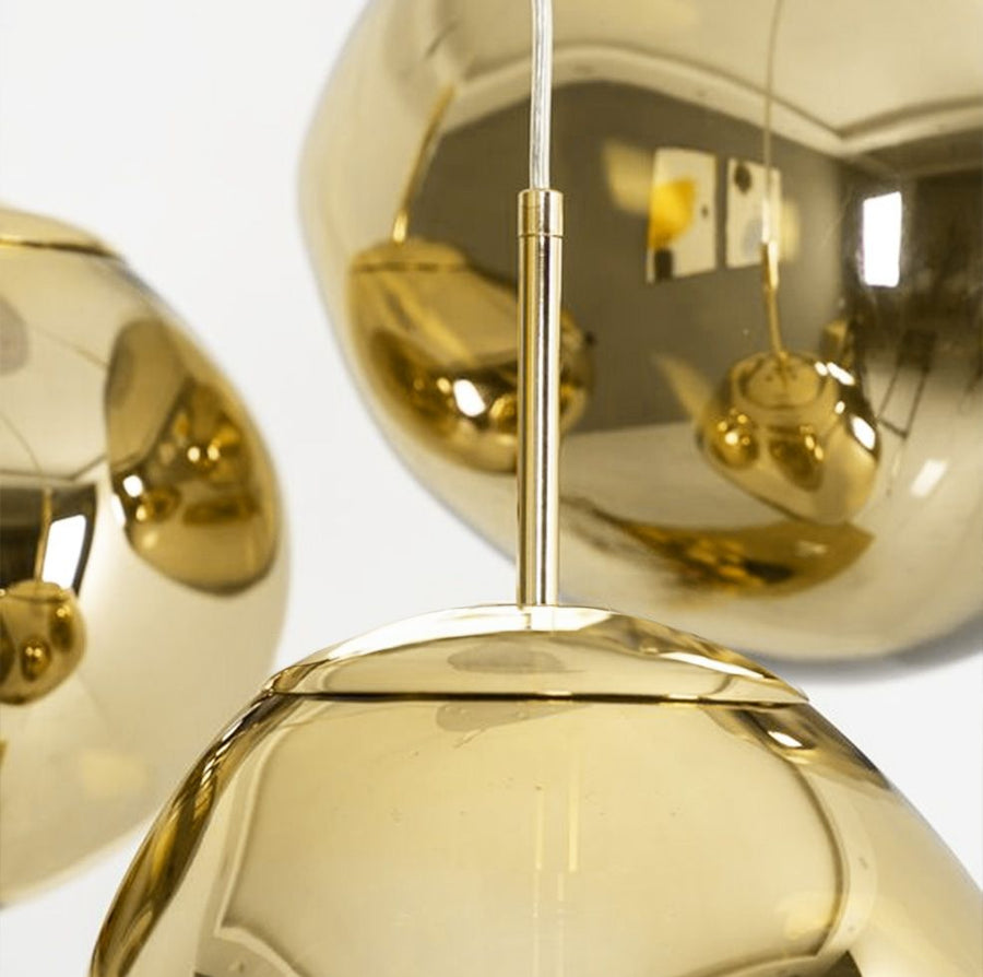Lampa Sufitowa Wisząca Szklana APP331-1CP Złota