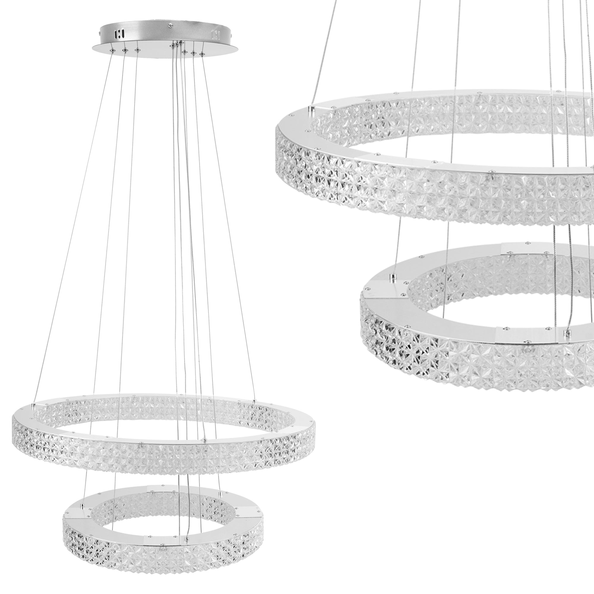 Lampa Wisząca Led Kryształowa Ms007-cp Chrom  1