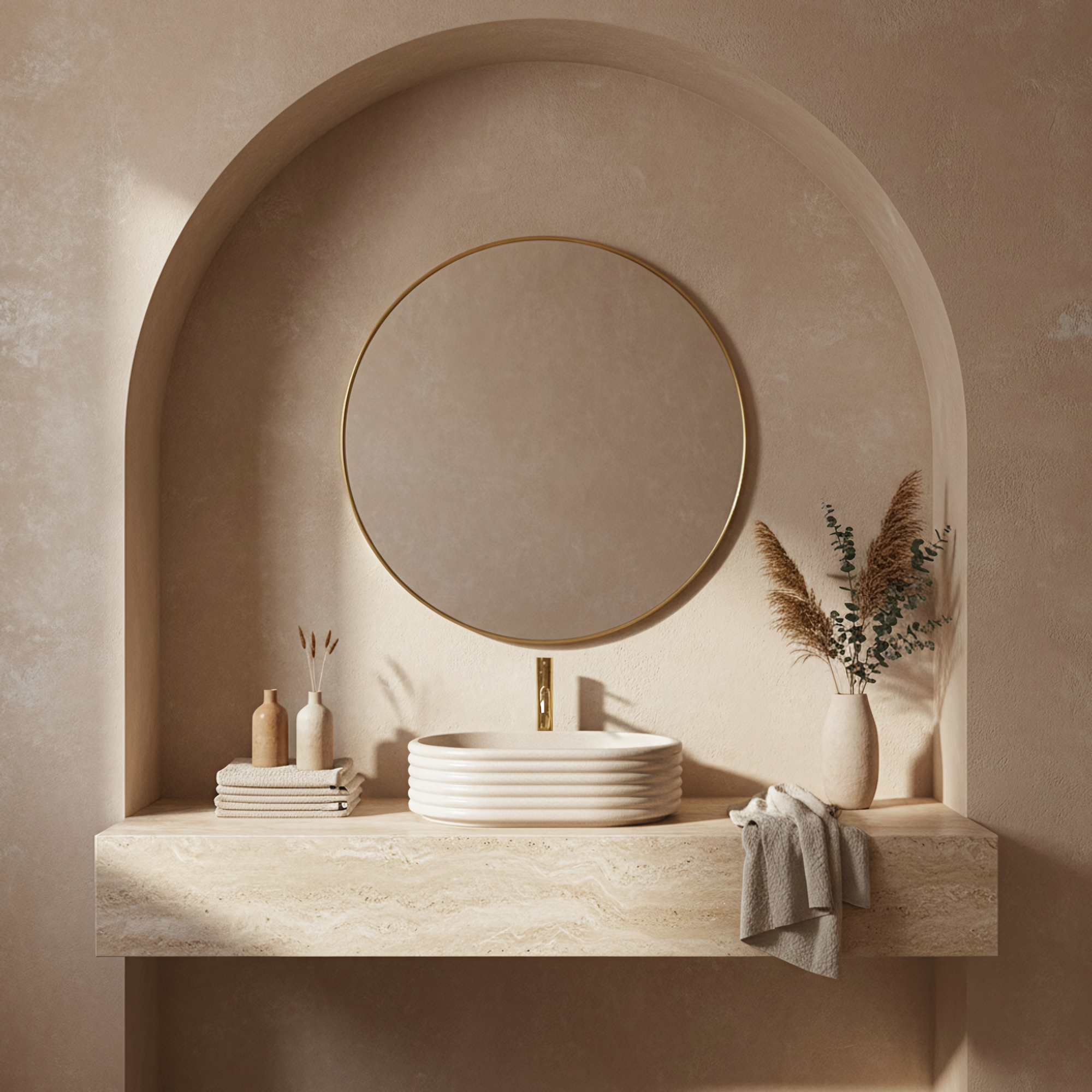 Umywalka nablatowa Rea Nicoletta Beige  6