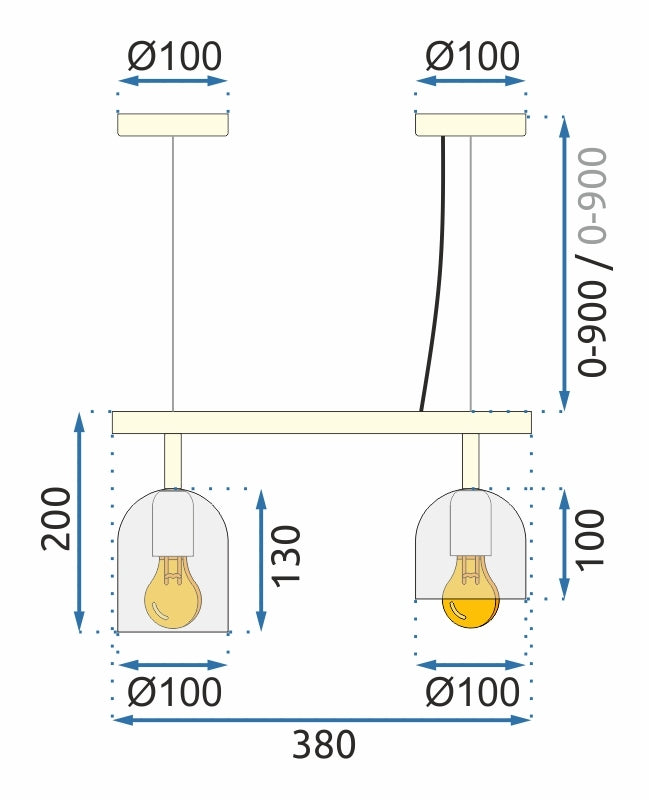 Lampa Wisząca APP1033-2C Czarna  7
