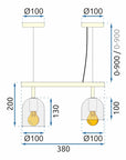 Lampa Wisząca APP1033-2C Czarna  7