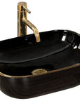 Umywalka nablatowa Rea Belinda Black/Gold Edge