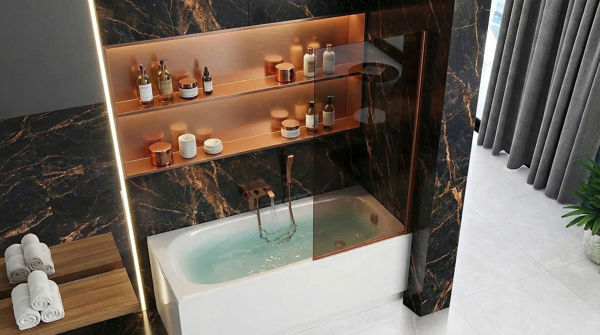 Parawan Rea Elegant Miedź Szczotkowana 80 Nawannowy  8