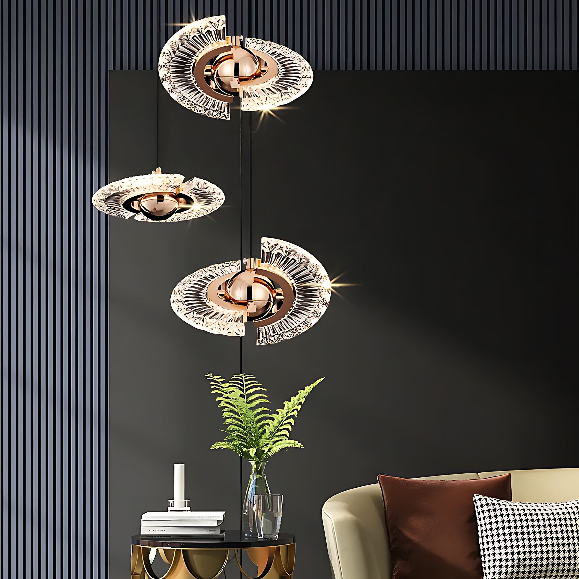 Lampa Sufitowa Wisząca Led Lhj108-2cp Złota  10